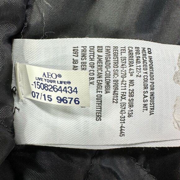 American Eagle Sherpa Lined Canvas Jacket Olive Green Plaid Hood L - Picture 13 of 13